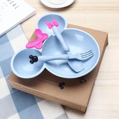 kokepope Spoon Fork Plate Set Utensils Kids Food Storage