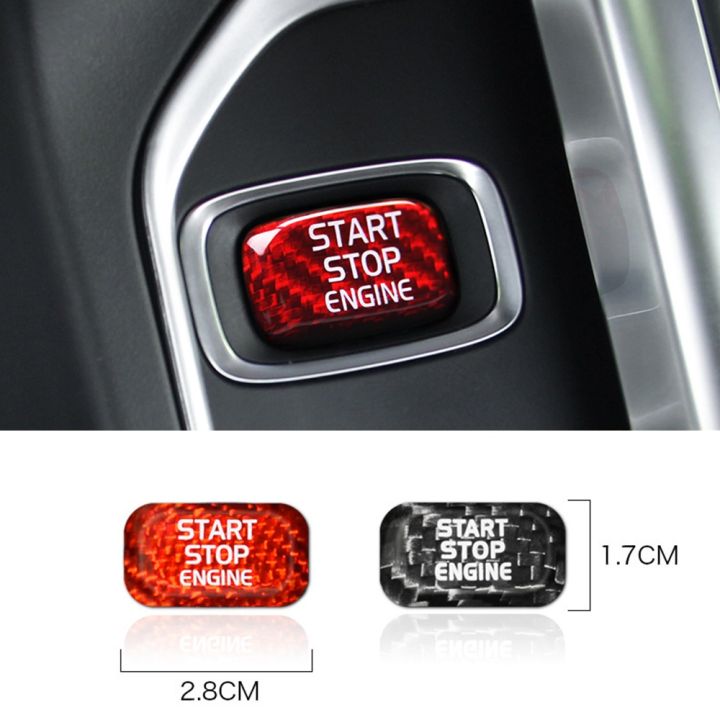 {Uu film pasting}Carbon Fiber Car Engine Start Stop Button Trim Cover