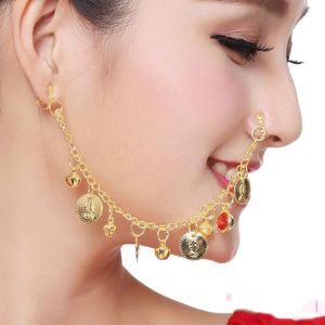 SHEHE Shining Show Out Bracelet Head Chain Sequins Indian Dance Necklace Bead Belly Dance Costumes Performance Accessories Head Accessories Diamond Hairband