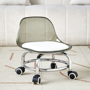 Ghế đẩu xoay acrylic gia đình ghế yên tĩnh cho trẻ em tập đi ghế thấp có bánh xe