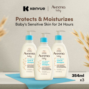 [Bundle of 3] Aveeno Baby Body Daily Moisturizing and Shampoo 354ml
