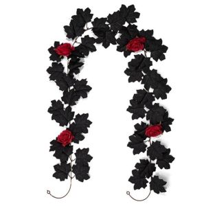 YOUSHI TOP Maple Leaves Halloween Maple Leaf Rose Vine Lifelike Plastic Simulated Maple Leaf Vine Festivals Gothic Style Fake Fallen Leaves Halloween Decor