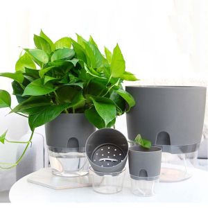 Auto Irrigate Double layer Garden Supplies Succulents Green Dill Purifying air Office Balcony Flower Pots Home Decor Plant Pot Planters