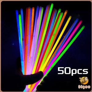 Digeo Glow Sticks 100Pcs/50pcs Ultra Bright Glow Party Supplies with Connectors