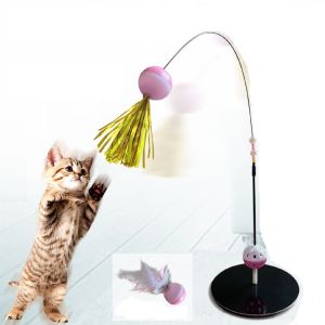 F- ของเล่นแมวพับได้แบบตั้งพื้น/ หนู ปลา บอล สปริงผ้าขนยืดหดได้ ของเล่นสําหรับแมว