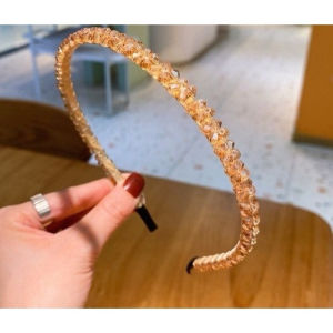 Bando Wanita Krystal Mewah Elegan Bandana Manik-Manik Cewek Aksesoris Rambut Untuk Pesta Fashion SH B24