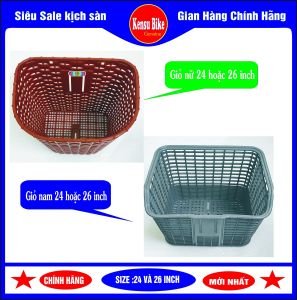 giỏ nhựa  rổ nhựa cho xe đạp người lớn và xe đạp trẻ em - hàng đẹp nhựa nguyên sinh giữ màu bền bỉ ( tặng thêm bộ bắt ốc mới )