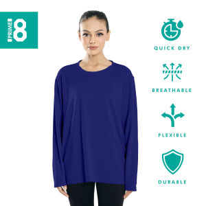 Prime8 x 888.co Aerofit Roundneck Longsleeve Microfiber Dryfit Tshirt Jersey Sport Baju T Shirt Men Women ROYAL BLUE