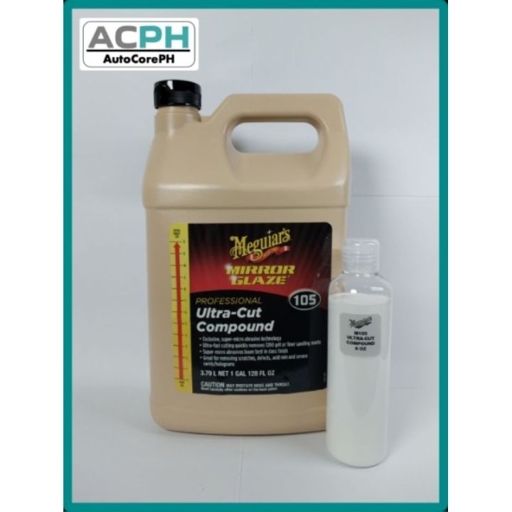 Meguiars M105 Ultra Cut Compound 8 oz & 32 oz Aftermarket Bottle ...