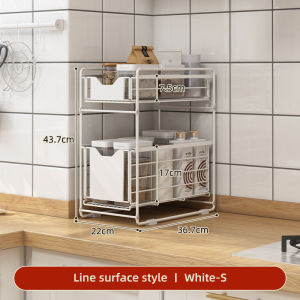 SG Premium Under Sink Pull Out Sliding Storage Drawer Basket Rack 2 Tier Kitchen cupboard Mulitpurpose Storage Organiser Rack Spice Rack Cleaning Tools Drawer By Thehomeshoppe