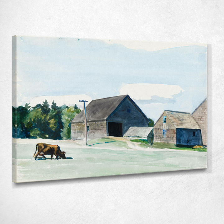 Art reproduction Farm Buildings and Cow Edward Hopper, eho67 รูปติดผนัง ...