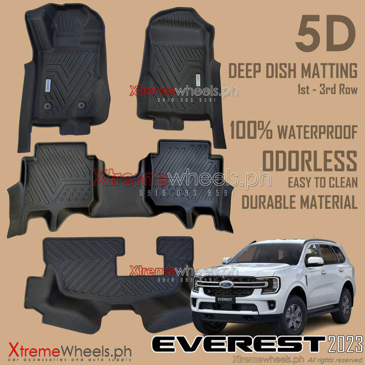 Ford Everest 20232024 5D Thick Thailand Made Deep Dish Matting Diamond