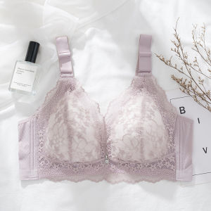 Big Breasts Look Small Push-Up Bra Full Coverage Plus Size Seamless Bra Lace Thin Wireless Underwear