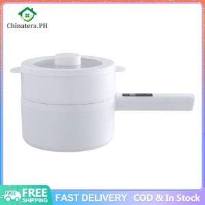 Ramen Cooker 2L Non-Stick Frying Pan Boil Dry Protection Multi-function Cooker with Steamer for Noodles Steak Eggs Stir Frying
