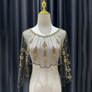 YESMILE Trang trí bằng sa Khăn choàng Flapper Ren Đính hạt Áo khoác ngoài ngắn Cổ điển Nhiều màu sắc Áo choàng dạ hội Phụ nữ