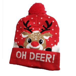 EAURA Snowman Christmas LED Light Knitted Hat Santa Claus Warm Christmas Hat Gifts Christmas Decor Christmas Knitted Hat Child