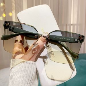 Frameless Gradient Color Womens Sunglasses - High-End Light Luxury Trendy Sunglasses