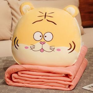Creative Hand Embroidery Tiger Plush Cape Lazy Blanket Soft Cartoon Tiger Stuffed Cloak Doll Cosplay Air Blankets Birthday Gift