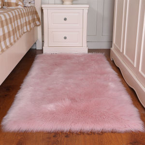 White Plush Karpet Bulu Fluffy Shaggy Soft Floor Mat Fur Carpet Anti Slip for Bedroom and Living Room Decor Table F10