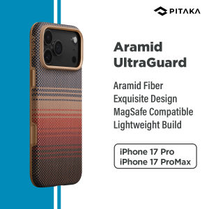 PITAKA Aramid UltraGuard Case for iPhone 17 Pro/ 17 Pro Max – Premium Aramid Fiber | Sleek & Exquisite Design | Full Protection Inside & Out | MagSafe Compatible