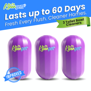 Kleengent Ever Fresh Toilet Bowl Cleaner – Lavender – NEW & IMPROVED Scented Bleach Tank Drop-In | Automatic Cleaning Odor Control & Long-Lasting Freshness | Lasts up to 60 days