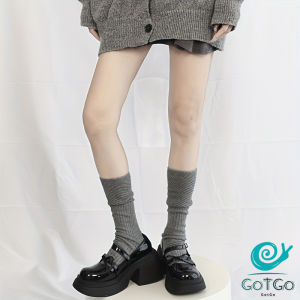 GotGo【มีสินค้าในสต๊อก】 ถุงเท้ายาวถึงเข่าของผู้หญิง ผ้าถัก ยืดหยุ่นดี ถุงเท้าผ้าฝ้ายแฟชั่นสตรีขายดี Ankle Socks