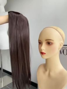 Female Straight Hair Full Head Wig Natural Black White Long Wig 70CM Cosplay Split Bangs