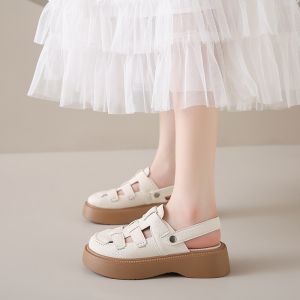 Womens Hollow Out Roman Two Wear Sandals Comfortable Fashion Casual Beach Sandals