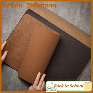 Behoo 1pcs Light Luxury Solid Leather Placemat Coffee Brown PU Table Mat Waterproof Oilproof Heat-Insulated Plate Bowl Pad Table Decor