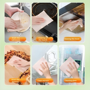 Detergent Cloth Absorbent and Oil-resistant Wipe Dishes Thickening Repeated Use Wash Less with Detergent