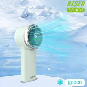 Bisen Fashion Handheld Turbo Fan PortableCooling Fan 3 Gear Wind High Quality Rechargeable For Travel Outdoor school HandyFan wIth Digital Display Long-lasting battery