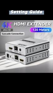 4K 120m 60M HDMI Extender over Cat5e/6 RJ45 Ethernet Cable with Cascade Connection