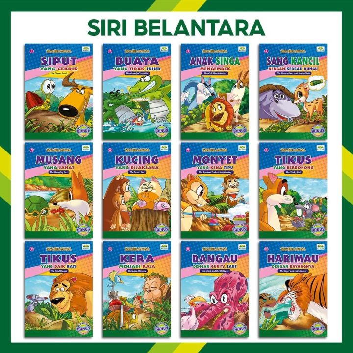 Siri Belantara | Buku Cerita Kisah Haiwan. | (12 Buku dalam 1 Set) Suku ...