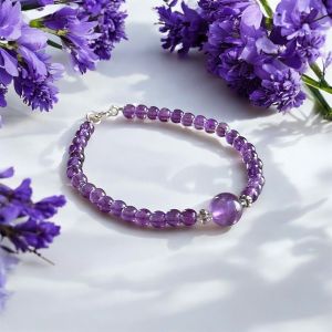 Vòng Tay Handmade Đá Thạch Anh Tím (Amethyst) Mystic Aura Hợp Mệnh Hỏa Thổ - Thu Hút Bình An Và Tăng Cường Sáng Tạo -Bluegems