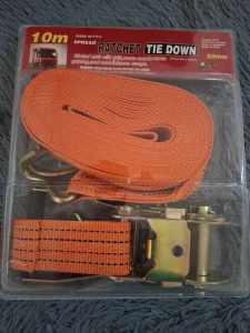 PER SET -- 10M Heavy Duty Adjustable Ratchet Cargo Tie Down Straps Luggage Belt Rope