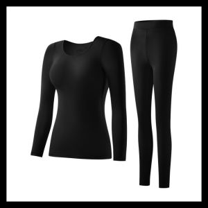 【OFFICIAL】Veimia Ultra-thin Seamless Moisturizing Base Layer Hyaluronic Acid Beauty Skin Garment Ultra-thin Seamless Bare-feel Thermal Underwear High-stretch Long-sleeved Thermal Underwear Womens Base Layer Set