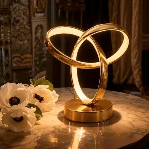 Modern LED Clover Table Lamp Bedside Lamp Tri Color Infinite Dimming Suitable for Bedrooms Dining Rooms Living Rooms Cafes