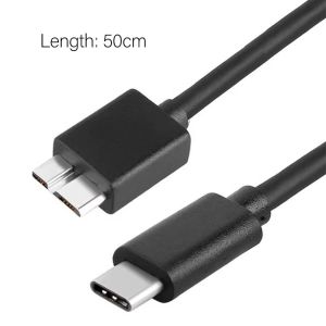 Hard Drive CableUSB 3.1 Type-C Male to USB 3.0 Micro-B Male Data Cable for Tablet Phone USB Type C to Micro B 3.0 Cable 5Gbps 5A Quick Charging Data Cord for MacBook Hard Drive Disk Type C to Micro B Connector Cable