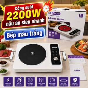 Bếp hồng ngoại GROPA công suất 2200W | Bếp điện dùng được cho mọi loại nồi chảo | Tặng kèm giá hấp