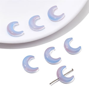 10pcs/Bag Crystal Glass Moon Charm Beads fit for 8mm Beads for Necklace Bracelet DIY Jewelry Making Supply