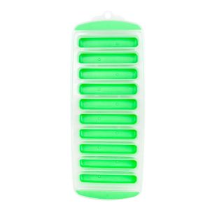 CHAMPIONBABY 10 Holes Long Strip Ice Cube Mold Homemade Silicone Ice Cube Tray Popsicle Mold with Lid Ice Block Mold Summer