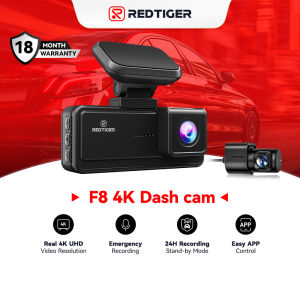 REDTIGER F8 4K+1080P 5.8G WiFi Dash Cam Front and Rear GPS Dash Camera for Cars Front Night Vision Car DVR Car Dash Camera