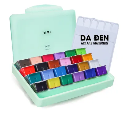 [HCM][DA ĐEN] Màu Gouache Himi Thạch 18/24/56 Màu Hộp Nhựa