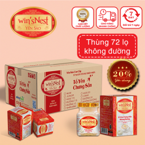 (THÙNG 72 LỌ) 20% Yến Sào cao cấp winsnest Tổ Yến Chưng Sẵn Không Đường (70 ml/ lọ)