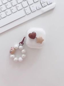 BS08T8B Baseus WM01 case / WM02 / WM02+ / WM03 / E16 NEW / E16 OLD / E17 / E19 / E20 / E18 Ins 3D Brown teddy bear Transparent Dustproof Silicone Case for Baseus