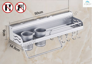 [SG Seller]Kitchen Shelf Wall Hanging Seasoning Storage Knife Rack Multifunctional Ware Pendant Holder Hook Storage