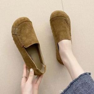 Retro Round-Toe WomenS Shoes 2025 Spring And Autumn New Casual Slip-On Flat Loafers