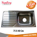 Wastafel Sink Dapur / Bak Cuci Piring Ukuran 75x40 Plus Kran Tanam/Tancap Drat 1/2inch. 