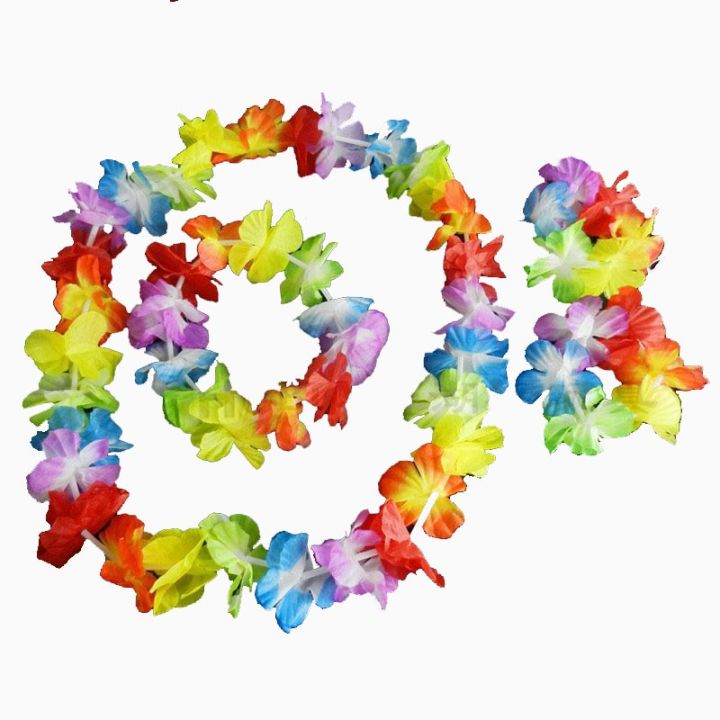 4pcs Set Hawaiian bunga kalung Garland Aloha Hawaii Beach Fun Hen Party ...