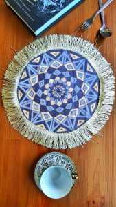 Alas Piring Meja Makan Bohemian / Tatakan Piring Bulat Scandinavian  Shafiyyah sarban